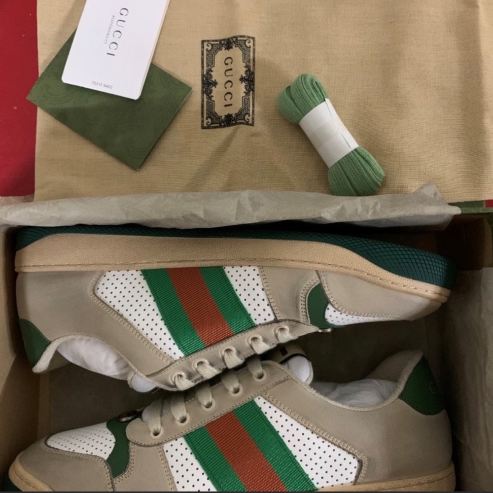 Gucci Distressed Screener Sneakers Size 42